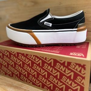 🌸VANS SLIP-ON PLATFORM 🌸Stacked Black, White, & Gum